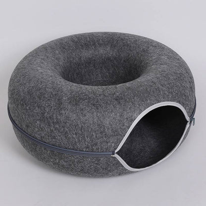 Felt Tunnel Bed in dark grey